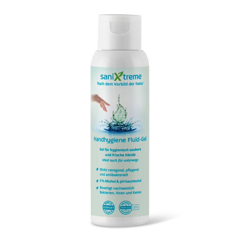 Produktbild saniXtreme Handhygiene Fluid-Gel in der Flasche (100 ml)